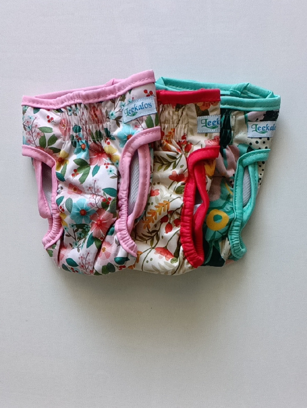 Leekalos  Floral Print Reusable Female 🐶 Dog Diapers Size Small